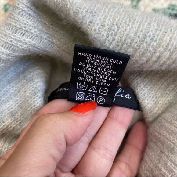 Emma Sofia 100% Cashmere Turtleneck Sweater Knit Bell Sleeve Y2K XS - Picture 5 of 6